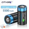 Cityork C LR14 Rechargeable Battery 1.5V 5500mWh Li-ion Batteries Type-c USB Charging for Gas stove,Flashlight,water Heater