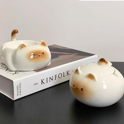 Пепельница Сиамская кошка Гостиная Офис Настольная Керамическая Пепельница для сигар Аксессуары для украшения дома Милая Художественная Статуэтка пепельницы