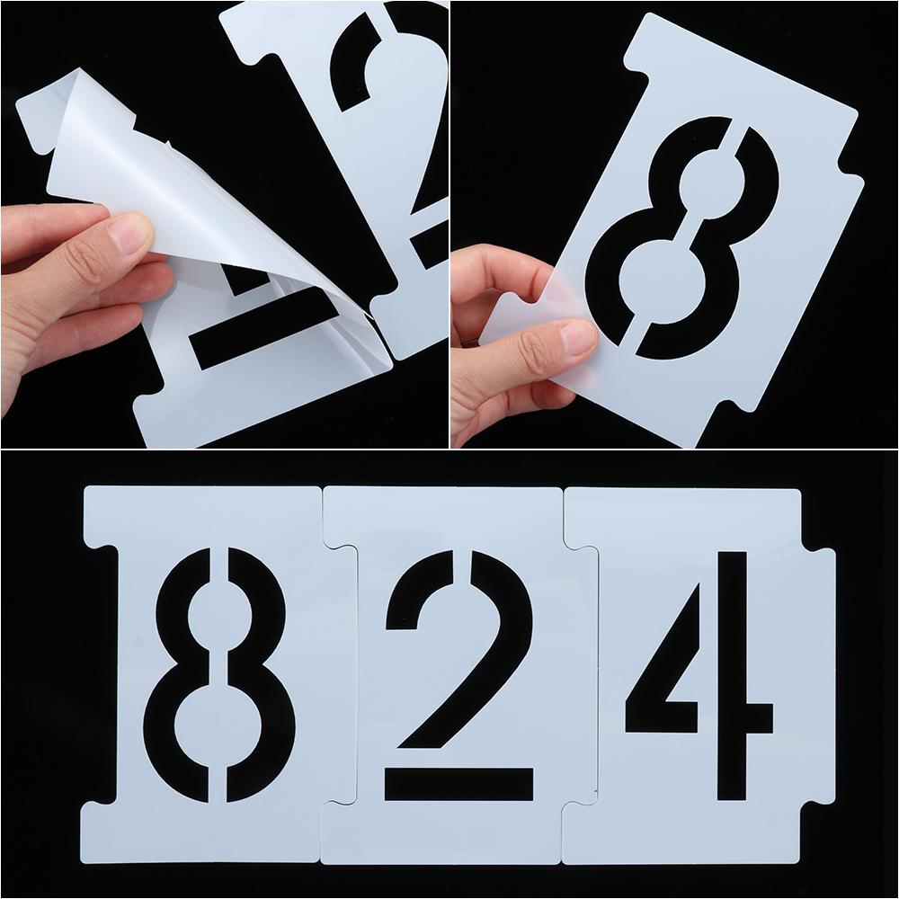 Graffiti Plastic Mailbox Address Stencil Kit 0-9 Numbers 26 Letters Reusable