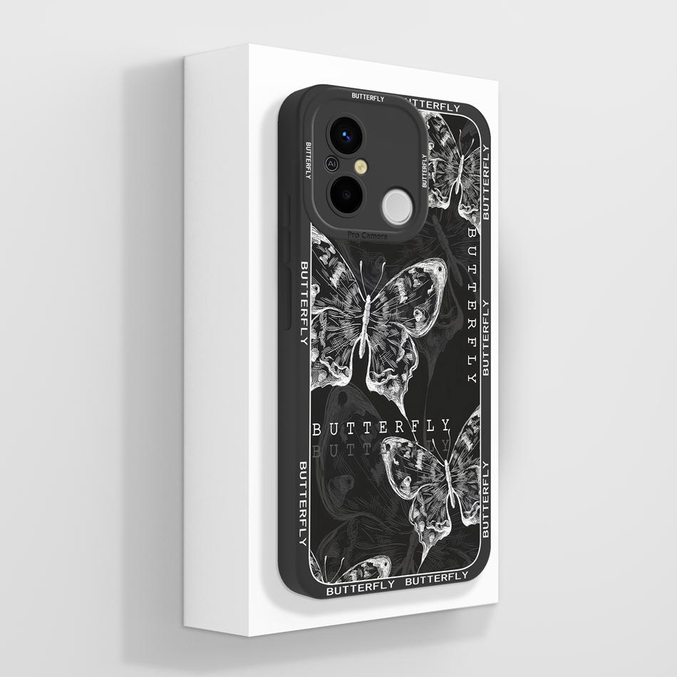 Чехол для Redmi 12C 11A POCO C55 Креативная задняя крышка Полная защита Мягкий жидкий силиконовый протектор для Redmi 12 C 11 A POCO C 55