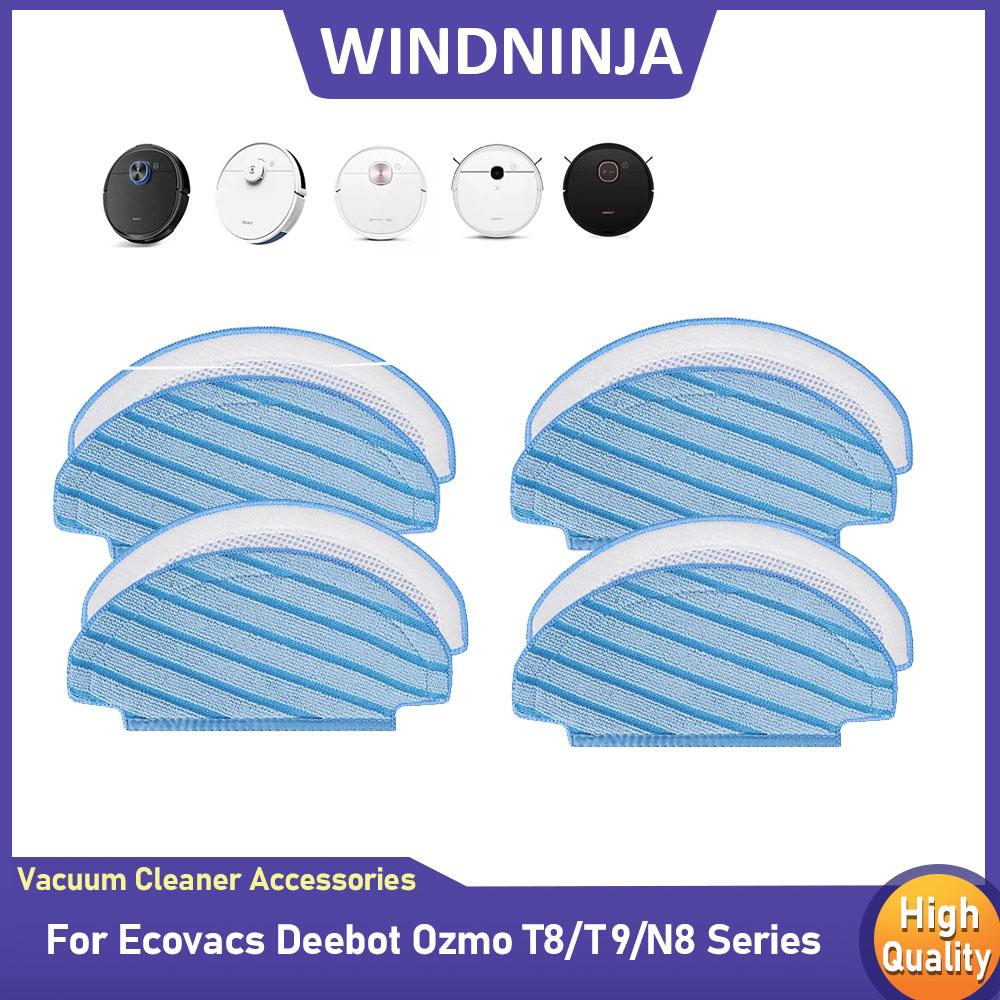 Тряпки для мытья полов для роботов-пылесосов Ecovacs Deebot Ozmo Серии T8/T9/N8 Сменные моющие накладки из микрофибры, моющиеся, Запасная часть