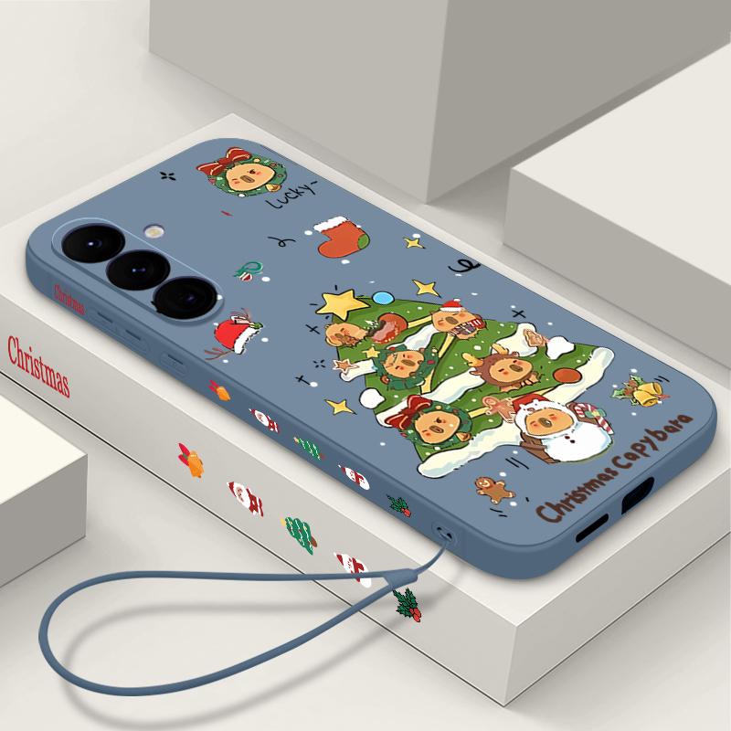 Чехол с рисунком рождественской елки для Samsung Galaxy S25 S24 Ultra S23 S22 Plus S21 FE A15 A16 A17 A26 A35 A36 A54 A55 A56 5G Чехол-шнурок Фунда