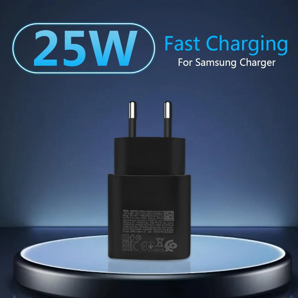 PD 25W USB C Charger Quick Charge 3.0 Super Fast Charging Type C Cable For Samsung Galaxy S24 S23 S22 S21 S20 Ultra Plus S21FE S20FE