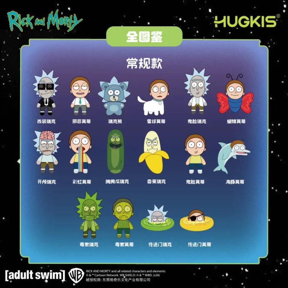 HUGKIS Рик и Морти Серия Мультивселенной Плюшевый Сюрприз Магнитная Наклейка на Холодильник Плюшевый Подвеска Аниме Коллекционный Предмет Для Взрослых Фанатов