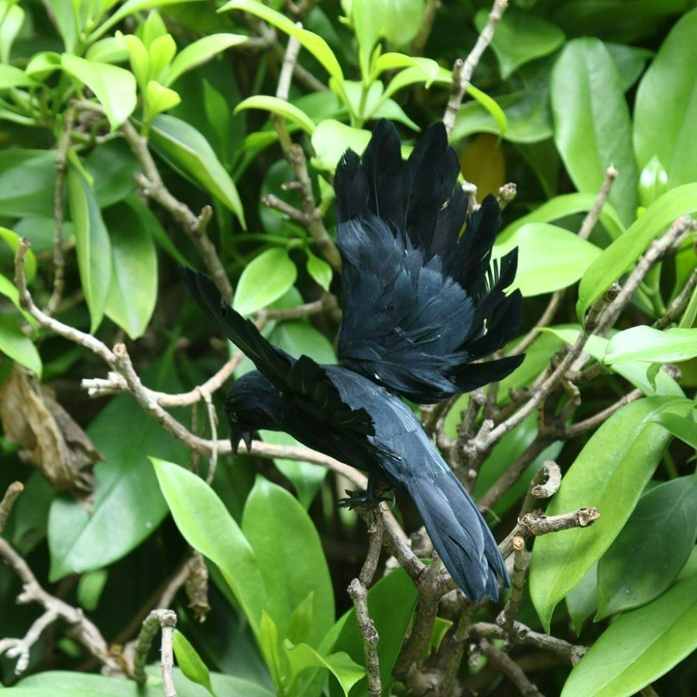 Садовая охотничья приманка Фестивальный декор Птица Отпугиватель птиц Украшение Статуя вороны Садовый декор Поддельная ворона