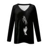 Женская повседневная мода с графическим принтом, винтажный повседневный принт, длинный рукав, О-образный вырез, пуловер, топ, блузка