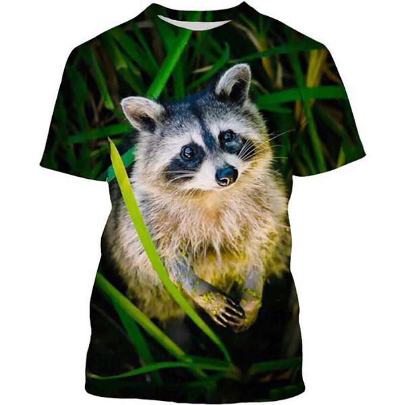 Raccoon 3D Print T-shirts Men Woman Funny Animal Casual Tees Streetwear Harajuku Fashion