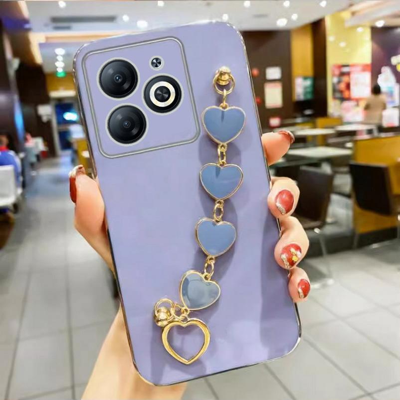 Чехол для телефона с ремешком на запястье для Infinix Hot 40 Pro 40i 30 30i 20 20S 12 Play 11S NFC 11 10 Smart 8 7, мягкий тонкий чехол-браслет