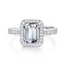 Bague Ringen S925 Silver Set 1ct/2ct Square Moissanite Princess Women's Fashion Gift Living Ring Jewelry