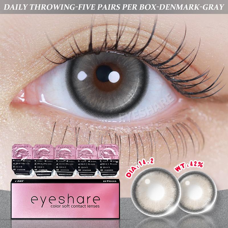 Eyeshare 1 Day Daily Lenses 5Pair Color Contact Lenses for Eyes 42% High Water Eye Contacts Disposable