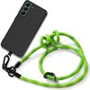 Lanyard Case for Samsung Galaxy S22 Silicone Black with Sturdy Green Lanyard