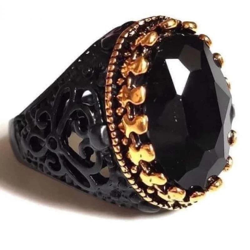 Новый Медный Материал Открытое Регулируемое Кольцо Янтарь Циркон Личность Высокий Циркон Мода Роскошь Бизнес Мужское Высококлассное Кольцо