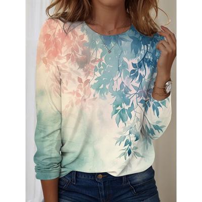 Модная женская футболка с цветочным принтом и круглым вырезом, с длинным рукавом, повседневные топы y2k, женская одежда, женская одежда в стиле Харадзюку, пуловер