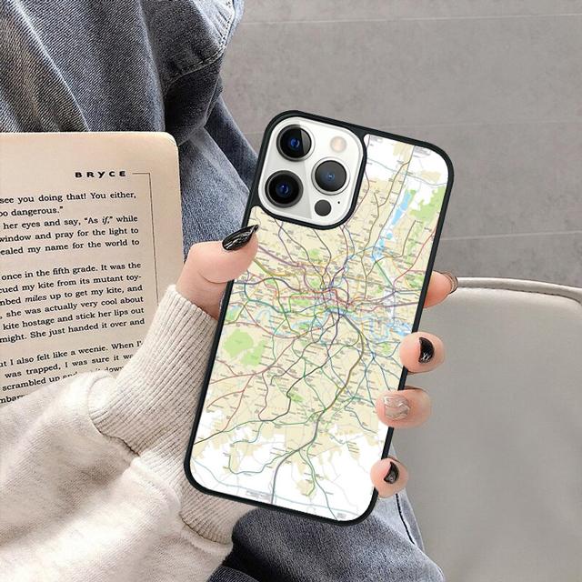 Чехол для телефона с картой лондонского метро для iPhone 17 Air 16 16e 15 13 14 11 12 Pro Max Plus coque fundas Shell