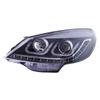 Compatible with 08-11 Volkswagen Old Lavida: Modified LED Double U DRL Xenon Headlight Assembly with Lens.