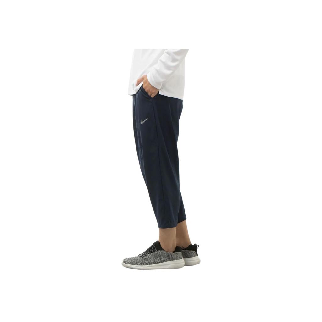 Nike Однотонные брюки кэжуал укороченные свободного кроя мужские низ Обсидиан FB7503-451