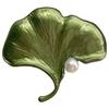 Green Plant Flower Brooch Pearl Anti-Light Pin Accessories High-End Women'S Small Fresh Suit Corsage Decoration