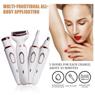 Электрическая бритва для женщин, эпиляция женского тела 4-в-1, триммер для бикини для бровей, лица, тела, подмышек, портативная женская бритва, женский триммер