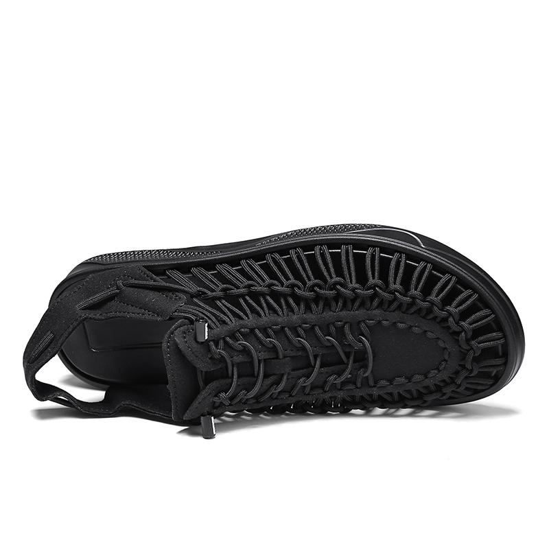 Summer Men Sandals Weaving Design Outdoor Beach Sandals Breathable Casual Flat Soft Sole Footwear