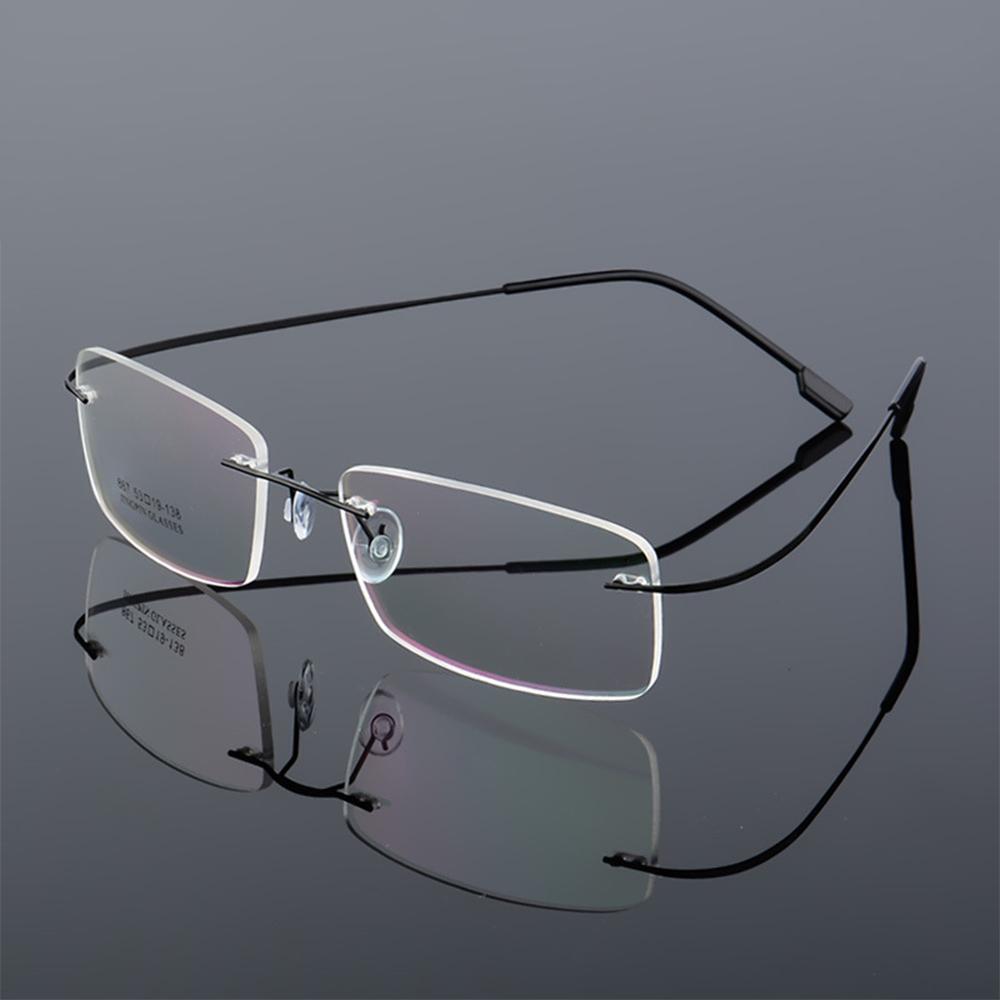 1pc Rimless Reading Glasses Men Women Memory Titanium Presbyopic Eyeglasses High -Definition Eyewear Vision Care +1 .0 ~+4 .0