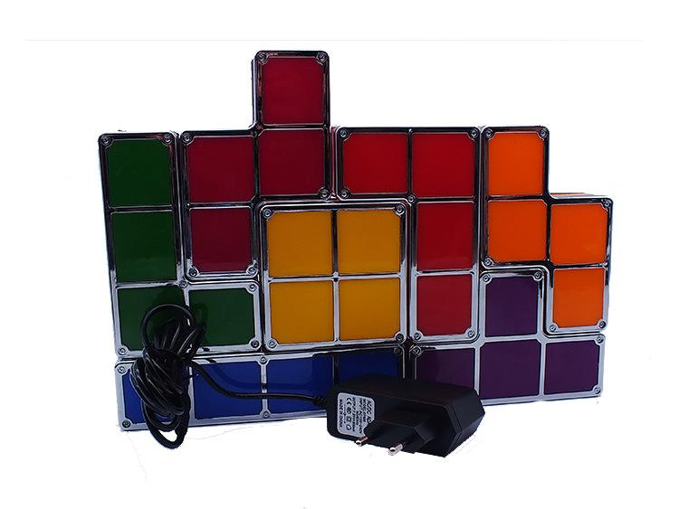 Красочные квадратные лампы Креативный светодиодный накладной светящийся конструктор Настольная лампа Ночной светильник для спальни Освещение для окон отеля