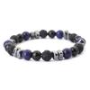 Volcanic Stone Beaded Bracelet Men Jewelry Black String Frosted Beads Personalized Trend of Men Women Accessories