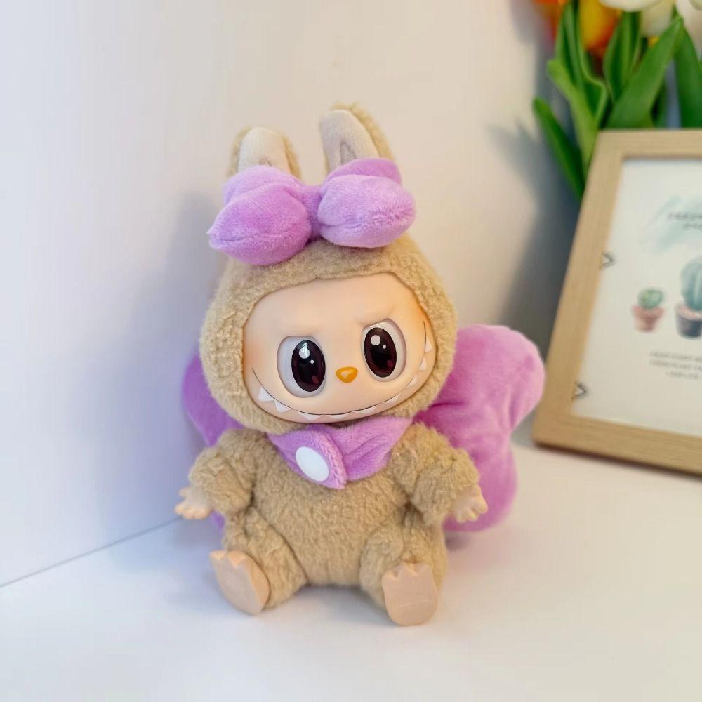 Wing Labubu Time Doll Одежда Bow Hat 17 см Мягкие куклы Одежда для детей Девочек Игрушки