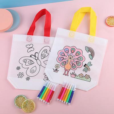 Детские игрушки для рисования DIY Граффити-сумка и цветные маркеры для рисования Нетканая подарочная сумка Поделки Цветная сумка-раскраска TMZ