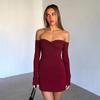 Sexy One-shoulder Backless Long Sleeve Dress Female Autumn Spice Dress