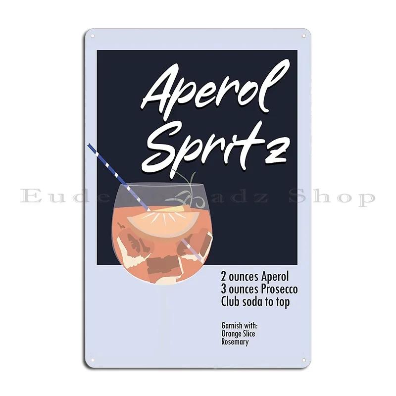 Aperol Spritz Cocktail Art Metal Plaque Garage Designing Garage Cinema Garage Tin Sign Poster