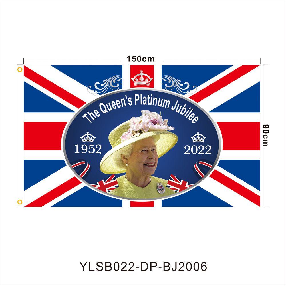 Queen 70th Anniversary Elizabeth Ii Flag Union Jack Tapestry Premium Quality Polyester Material 90*150cm