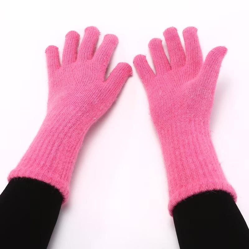 Dalrosia Women Knit Long Gloves Arm Warmers with Fingers Winter Warm Gloves