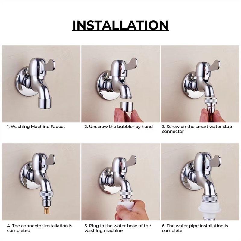 Латунный кран, адаптер для выхода воды, стиральная машина, автоматический разъем для остановки воды, быстрый разъем для ванной комнаты