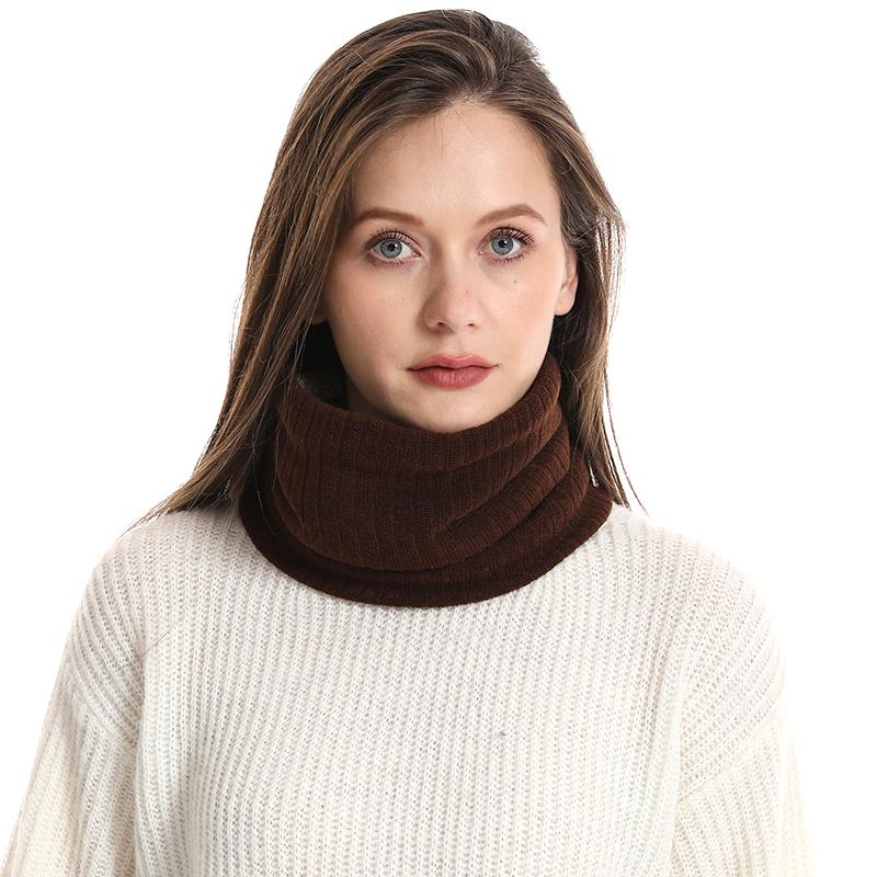Solid Cashmere Plush Warm Winter Ring Scarf Women Men Knitted Full Face Mask Snood Neck Scarves Bufanda Thick Muffler New