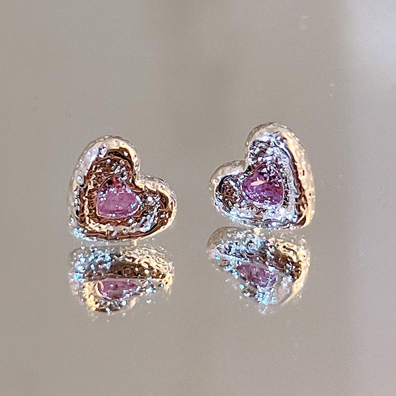 Серьги с кисточками из розового циркона в форме сердца и звезды, модные темпераментные женские серьги Y2K с бантом, индивидуальное очарование, вечерние ювелирные изделия, подарок