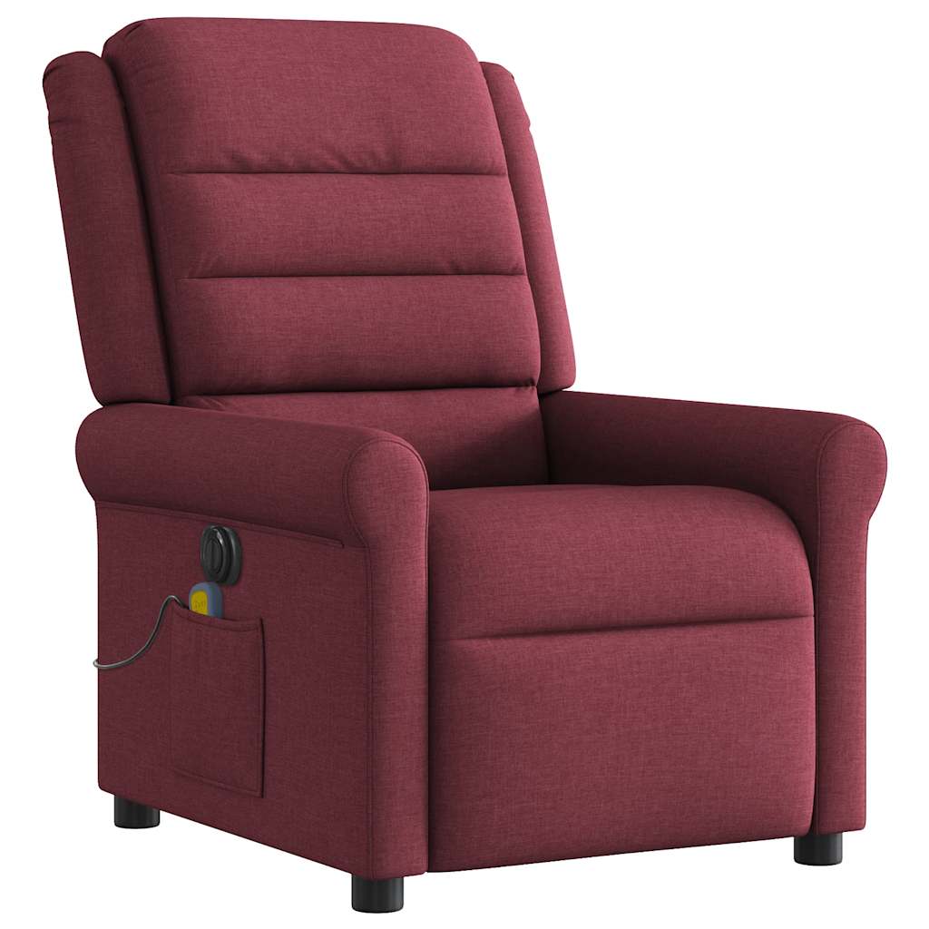 Electric Massage Chair Burgundy Fabric