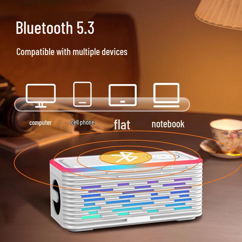 Newmine K9 Bluetooth Speaker with Night Light & Wireless Charger