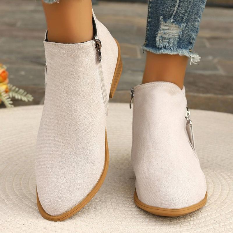 Fashion 2025 Women Booties Autumn Suede Chelsea Boots Women Fashion Size 43 Platform Boots Side Zipper Heeled Ankle Boots Botas De Mujer