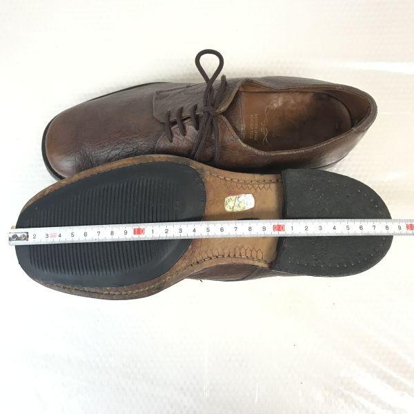 Англия Винтаж KF Goodyear Кожа с тиснением Обувь на шнуровке с простым носком 7 25.5см Коричневый(ИСПОЛЬЗОВАЛ)