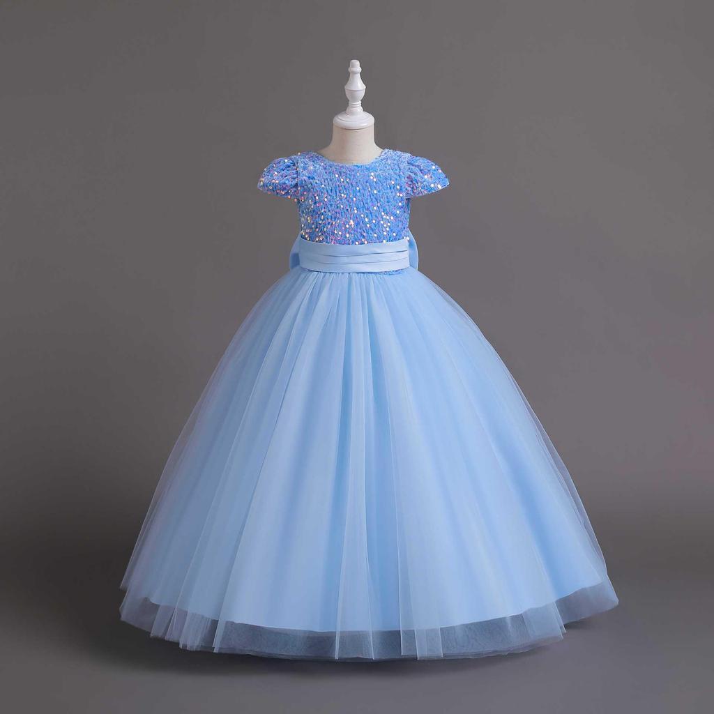 Девичье вечернее платье принцессы с пайетками 2025