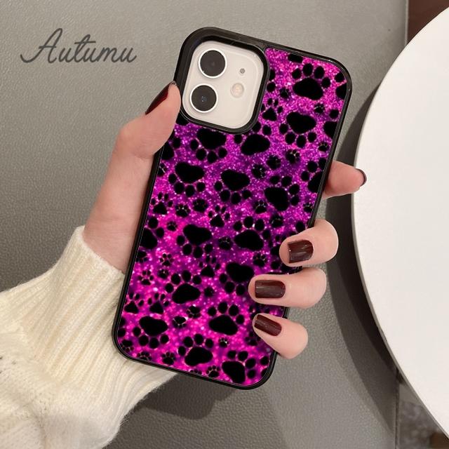 Funny Dog Footprint Phone Case for iPhone 11 12 13 14 Pro Max Mini X XR XS SE 2020 6S 7 8 Plus Samsung Galaxy S21 S22 Shell