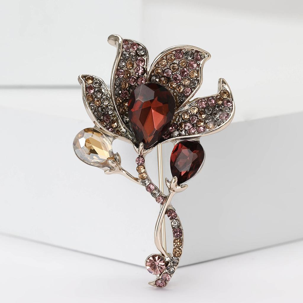 Высококачественный сплав горный хрусталь брошь в виде цветка каллы модная ретро женская одежда корсаж ювелирные изделия булавка