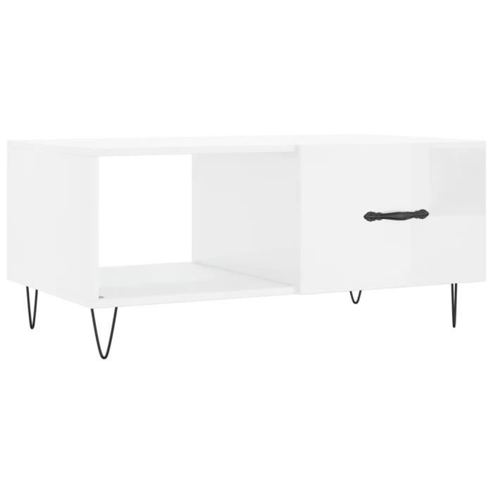 VidaXL Coffee Table High Gloss White 90x50x40 Cm Engineered Wood 829206