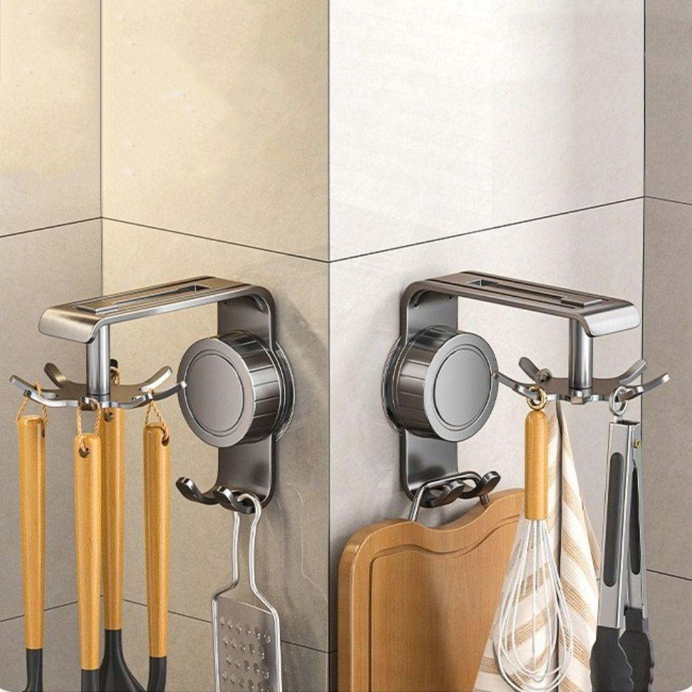 Non Punching Kitchen Hook Wall Mounted Spatula Storage Rack Universal Utensil Hanger  Home