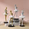 Painted Ballet Girl Ornaments Resin Crafts Abstract Art Sculpture  Living Room