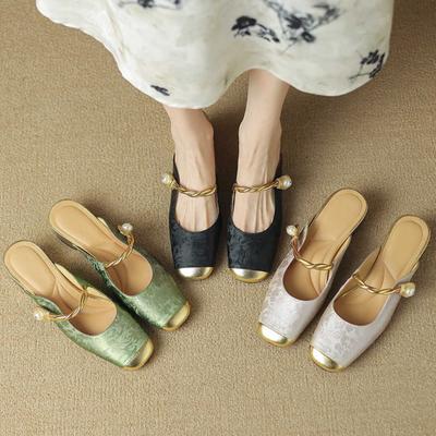 Xiaoxiangfeng Baotou крутые тапочки женская летняя одежда изысканная летняя новая юбка полуоблегающего кроя 2024 года