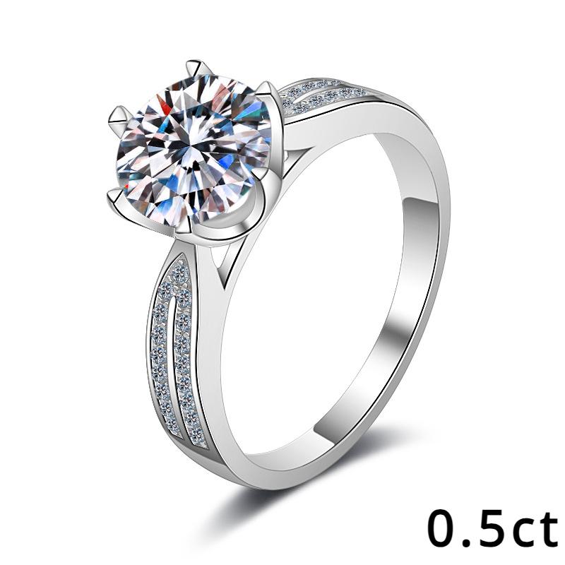 Серебряное кольцо S925 для женщин, платиновое покрытие pt950, инкрустированное бриллиантовым кольцом с муассанитом цвета D, пустая поддержка, предложение обручального кольца с бриллиантовым пальцем
