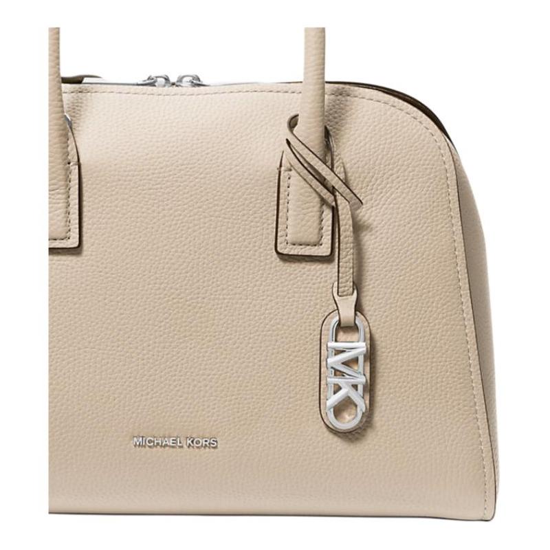 MICHAEL KORS Ashton brand logo adjustable shoulder strap simple style cow leather Boston bag shoulder bag handbag medium size women's light sand color