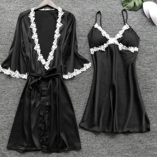 Женский пижамный костюм из 5 предметов: ночная рубашка, топ, шорты, брюки, комплект, сексуальное кружевное платье, пижамы, ночная рубашка