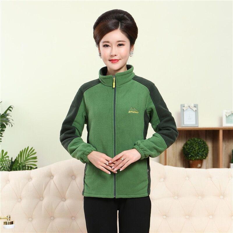 Женская утепленная куртка из флиса, флисовый топ, для мам среднего и пожилого возраста, двухсторонний флис, весна и осень-зима, новый свитер